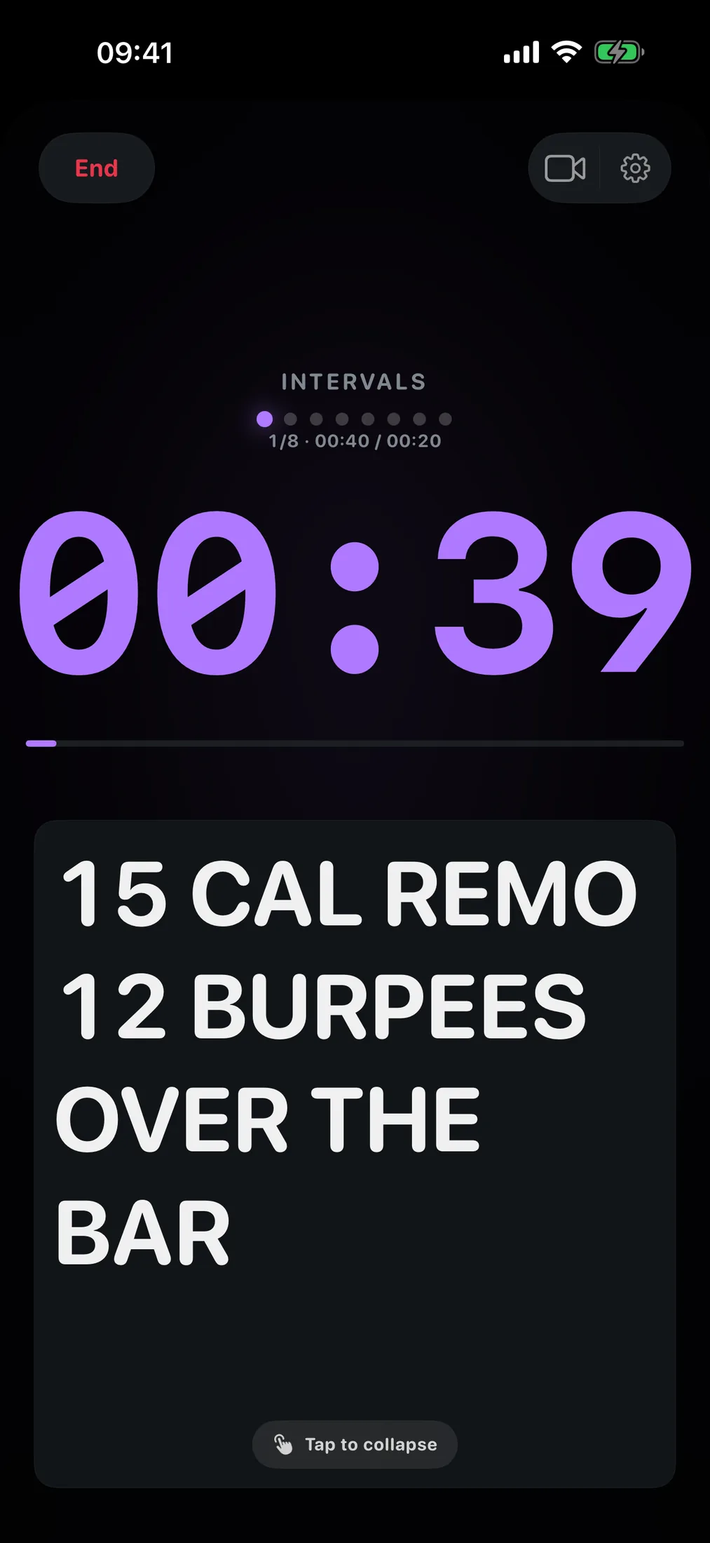 El timer en el bloque de trabajo, con los movimientos de la ronda debajo del reloj